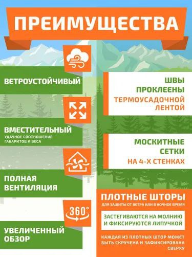 Кемпинговый шатер – палатка со стальным каркасом